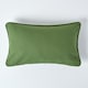 image 1 of Homescapes Cotton Plain Olive Green Rectangular Cushion Cover - 30 x 50 cm | Green | Olive Green | 1