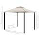 image 5 of Outsunny 3 x 3 m Metal Gazebo Garden Pavillion Double Roof Outdoor Canopy Shelter with Mesh Sidewalls Taupe