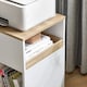 image 6 of SoBuy Printer Stand with Storage and Wheels, White & Natural Wood, 15.7x19.7x25.6 in, 16.1 kg - ASK08-WN
