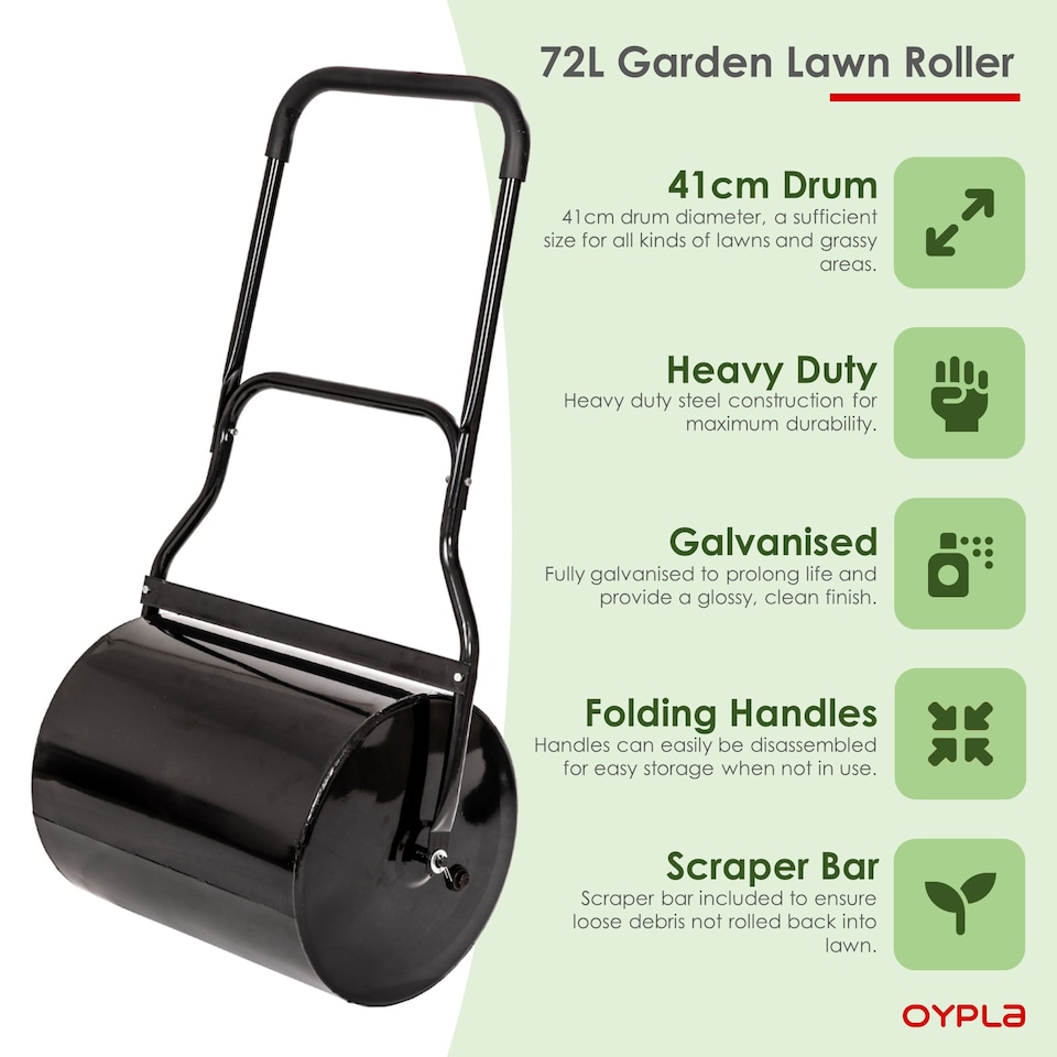 image 1 of Heavy Duty Large 72L Water Filled Garden Lawn Roller