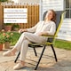 image 5 of Outsunny Folding Reclining Garden Chairs Set of 2 with Footrest, Dark Grey | Grey | Dark Grey | Not provided