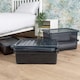 image 2 of Wham Crystal 5 x 32L Stackable Plastic Storage Boxes with Lids Black