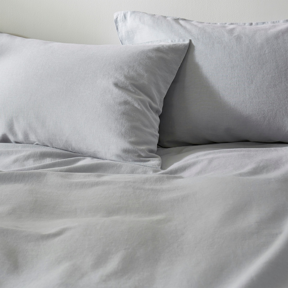 image 1 of Touch Of Linen - Blue Ice - Pillowcase Pair Blue | Ice Blue