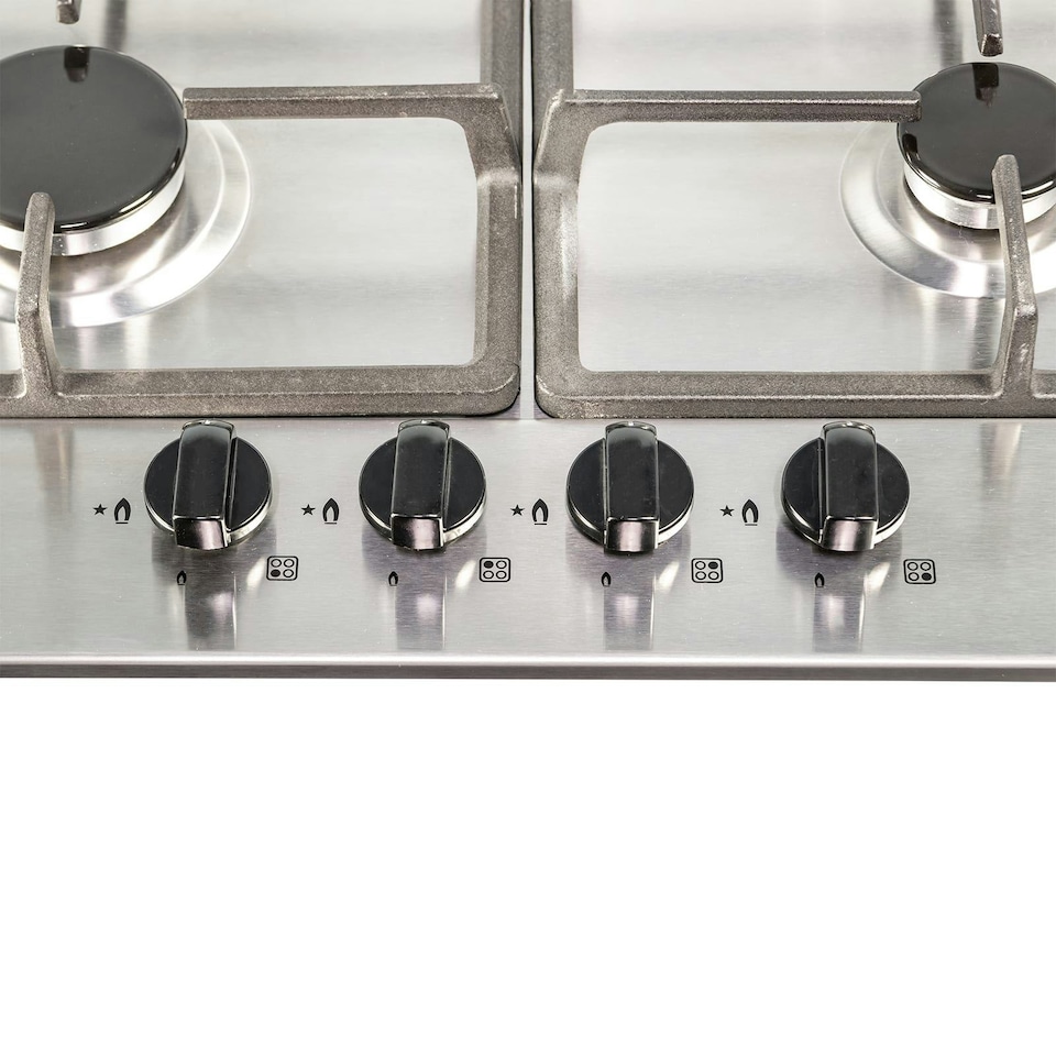image 1 of SIA SSG601SS 60cm Stainless Steel 4 Burner Gas Hob With Cast Iron Pan Stands