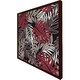 image 3 of Tropical leaves in red, white & grey (Picutre Frame) White | M