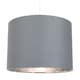 image 5 of Contemporary Grey Cotton 12" Table/Pendant Lamp Shade with Shiny Silver Inner | Grey | Grey | 1