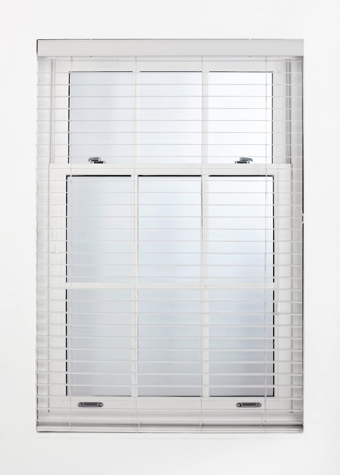 image 1 of Faux Wood Venetian Blind with String (W)75cm x (L)150cm
