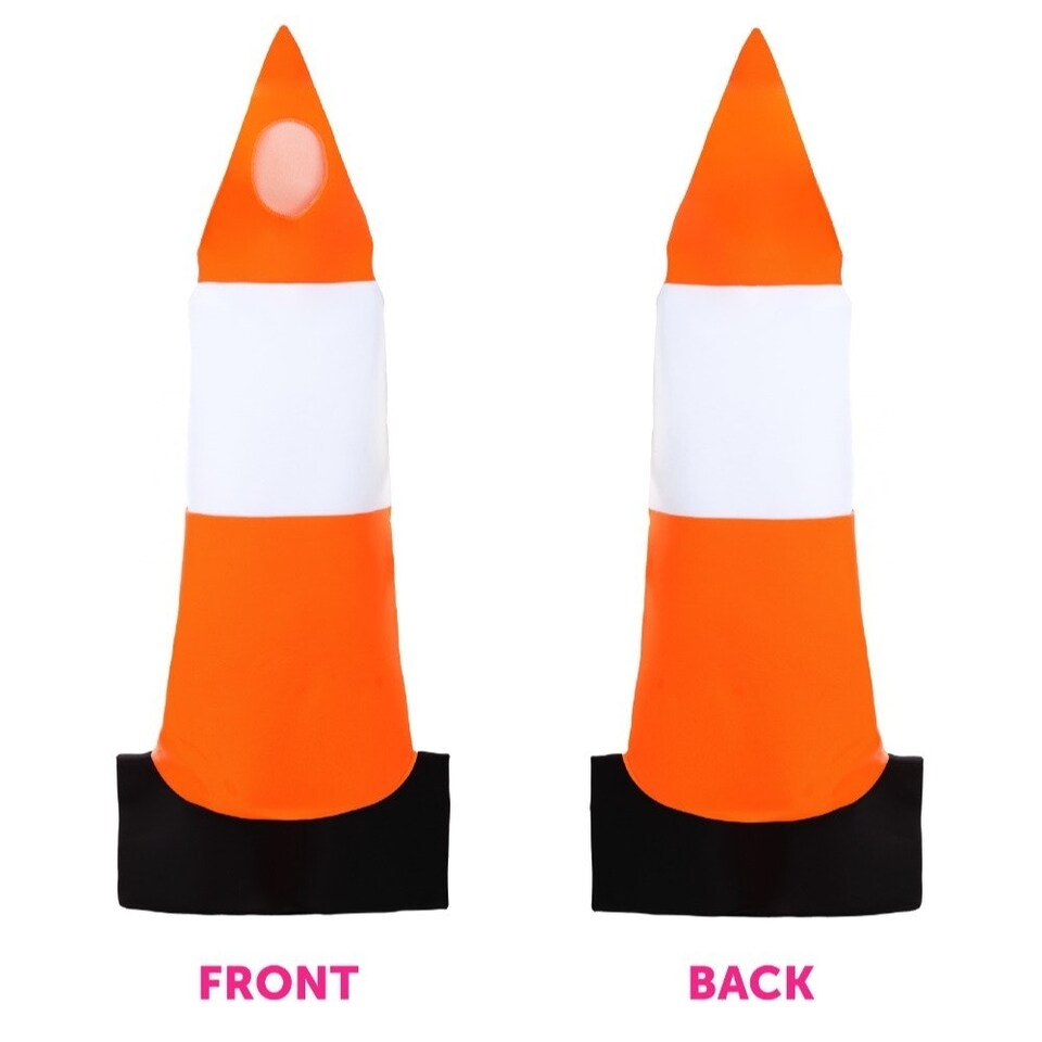 image 1 of Adults Novelty Traffic Cone Costume – Fancy Dress Orange | One Size