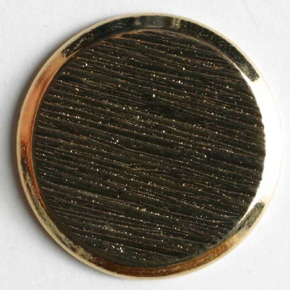 Dill Gold Round Metal Buttons for Dressmaking - 14mm - per value pack of 30