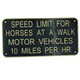 image 1 of Speed Limit For Horses Cast Iron Sign Plaque Door Wall House Gate Motor Vehicle