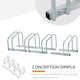 image 4 of HOMCOM Bike Parking Rack Bicycle Locking Storage Stand for 4 Cycling Silver