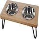 image 2 of Rosewood Raised Wood Dog Bowl for Small and Medium Dogs - Medium