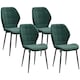 image 1 of HOMCOM Modern Style Kitchen Chairs Set of 4 with Flannel Upholstered
