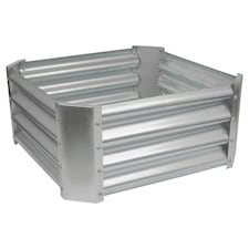 Harbour Housewares Square Galvanised Steel Raised Garden Bed - 60cm x 60cm - Silver N/A