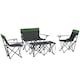 image 2 of Outsunny 4 Piece Foldable Camping Table and Chairs Set, Portable Picnic Table with 3 Chairs, Cup Holders and Carrying Bag, Outdoor Lightweight Table Set for BBQ, Picnic, Parties, Olive Green