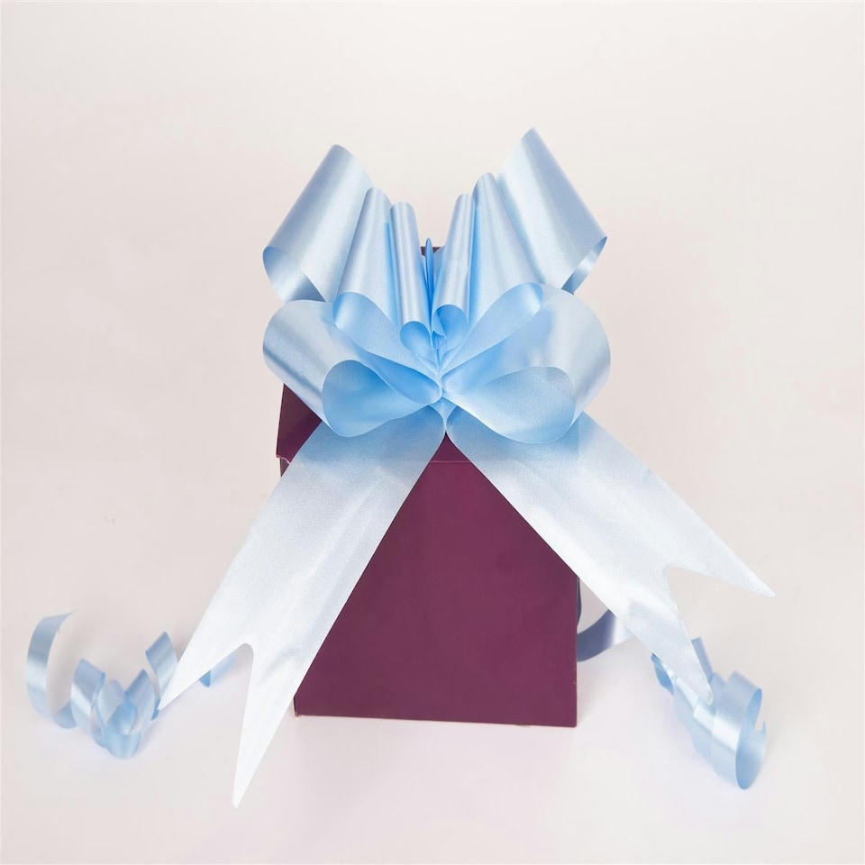 image 1 of 60pcs 50mm Pale Blue Pull Bows