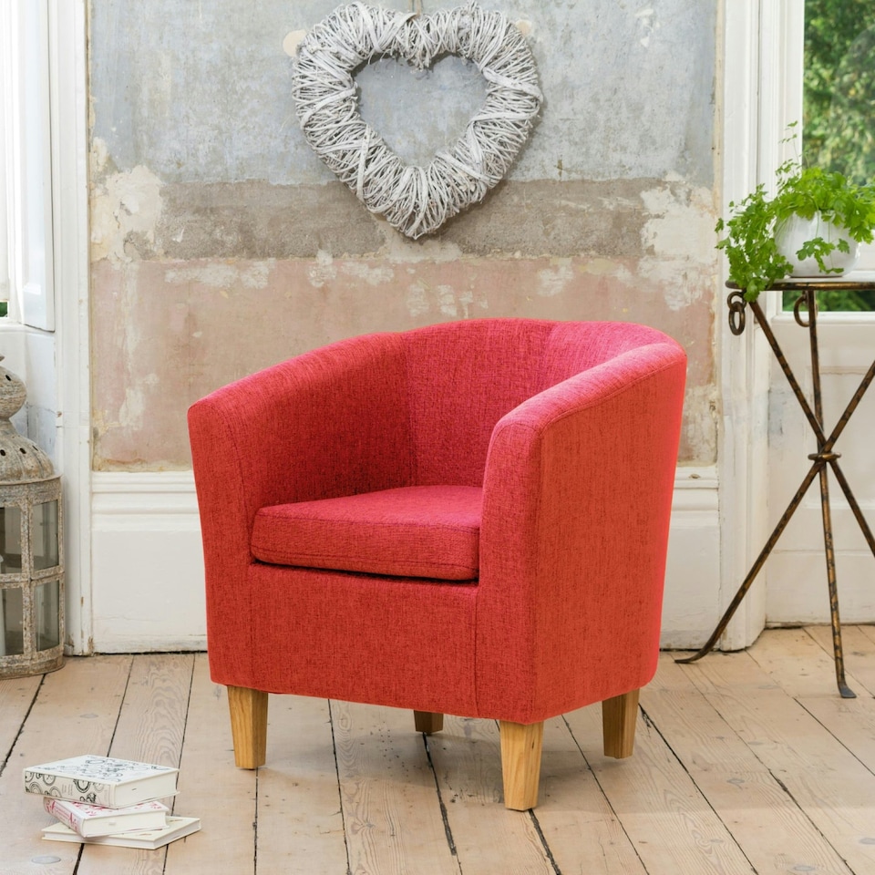 image 1 of Alderwood Fabric Tub Chair - Red