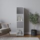 image 2 of 4 -Cube Tall Shelving Unit With Wooden Doors | White | White & Grey | 1