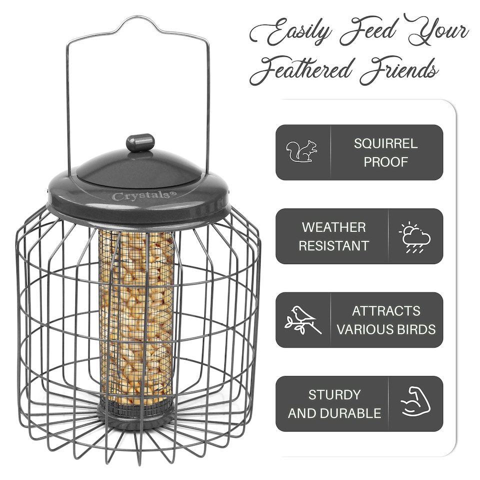 image 1 of Squirrel Proof Hanging Bird Nut Peanut Feeder Heavy Duty Garden Wild Birds