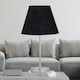 image 3 of Set of 2 Chrome Stick Table Lamps with Black Fabric Shades Chrome | Black