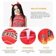 image 2 of Devil Cheerleader Costume - Facepaint and Pom Poms | Red | XL