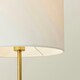 image 2 of ValueLights Christina White Drum Shade Gold Palm Leaf Detail Single Stem Table Lamp Gold