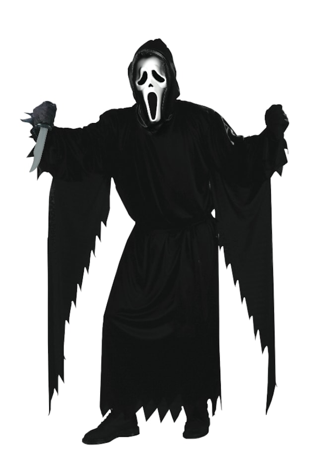 Scream Halloween Mens Fancy Dress Adult Costume Outfit + Mask (Plus Size)