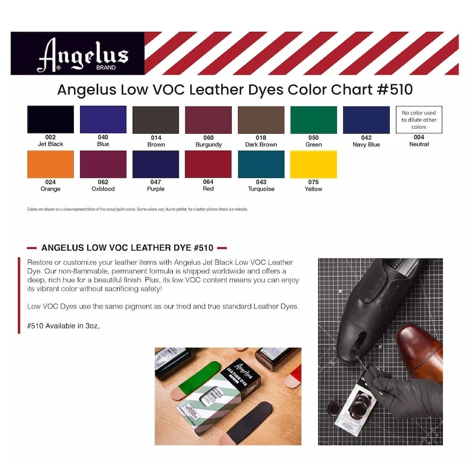 image 1 of Angelus Low VOC Leather Dye - Non-Flammable Formula 3oz