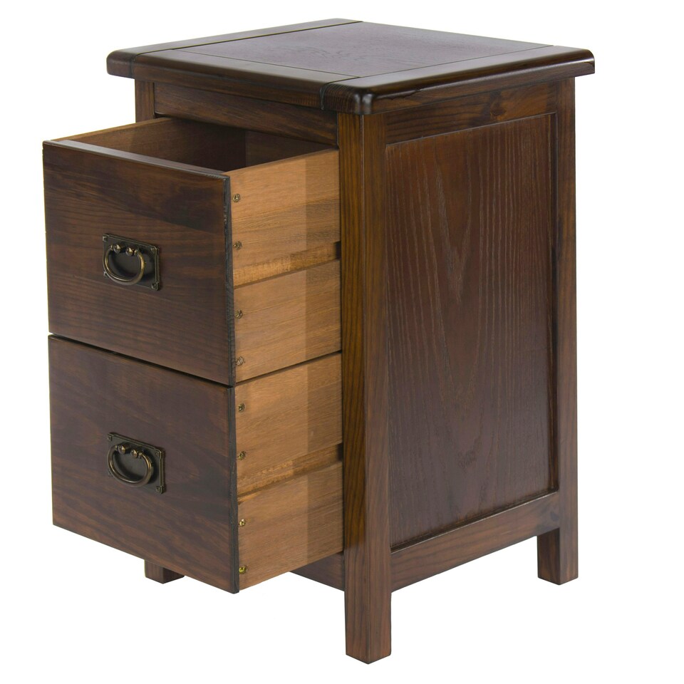 image 1 of Boston, 2 Drawer Petite Bedside Cabinet Brown