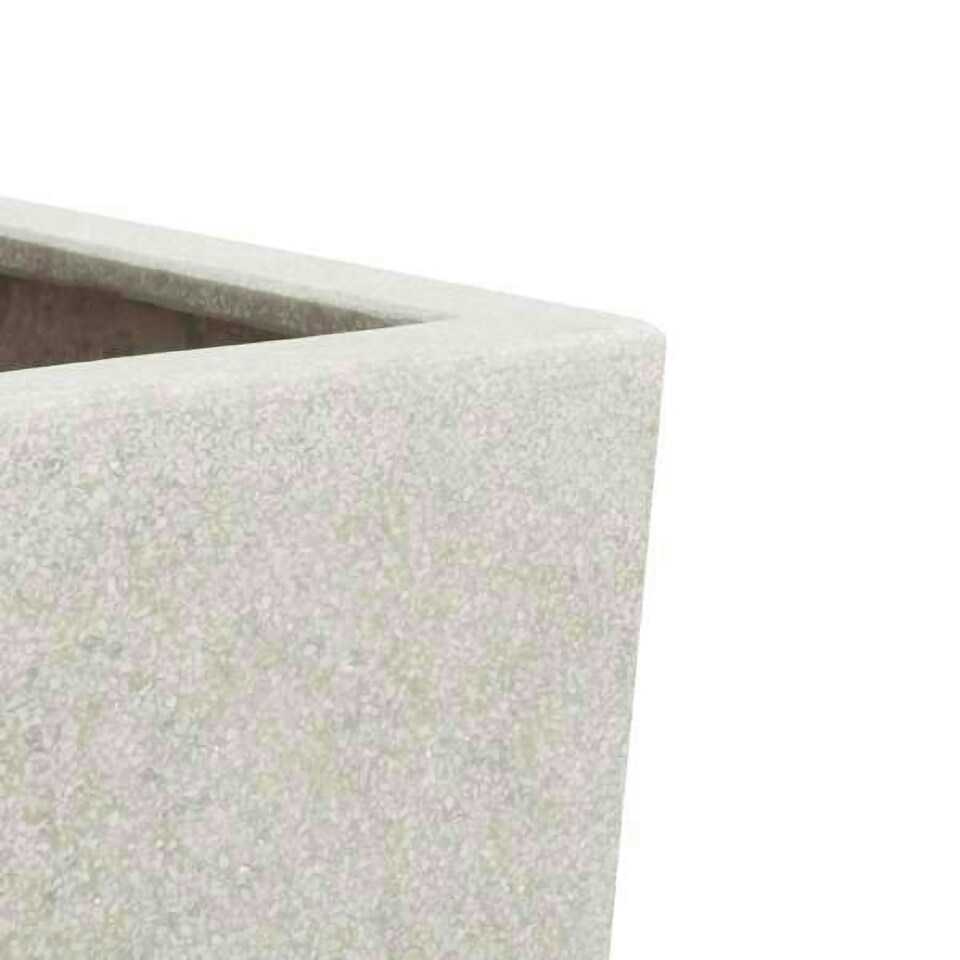 image 1 of Primrose Poly Terrazzo Stone Small White Tall Cube Planter 60cm