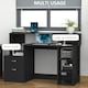 image 3 of HOMCOM Multi-Storage & Workstation Desk Table Storage Shelves Home Office Black