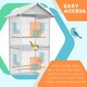 image 4 of PawHut Metal Bird Cage Feeder, for Small and Medium Bird - White