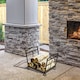 image 2 of Outsunny Metal Firewood Log Holder Indoor Outdoor Folding Firewood Rack Fireplace Wood Storage Shelf w Scrolls, RustResistant, Black, 48L x 34W x 37Hcm