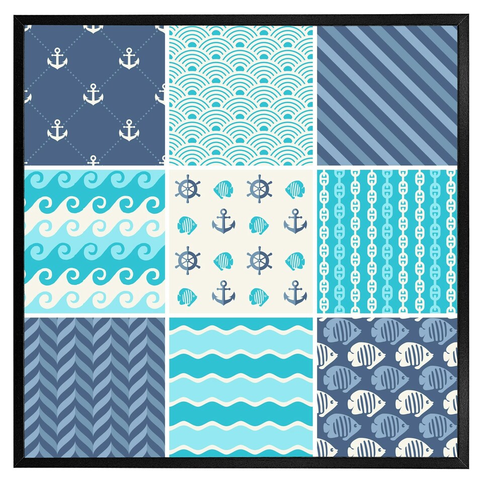 image 1 of Nautical tiles (Picutre Frame) Brown | Oak | XL