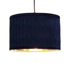 Sundance - Navy Blue Velvet Pleated 30cm Lamp Shade with Gold Inner | Blue | Gold | Large | 1