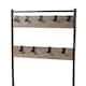 image 10 of House of Home Coat Rack Stand with Shoe Storage Bench 9 Hooks Rustic Light Brown Entrance Hall | Brown | Light Brown