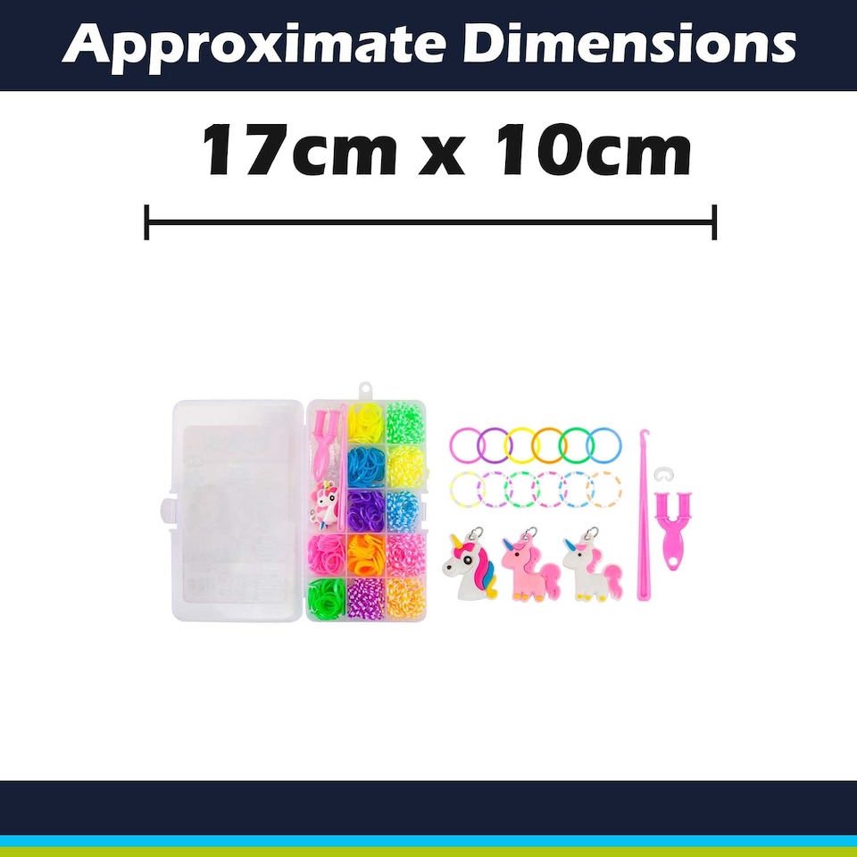 image 1 of PMS Loom Bands 480-Piece Set - Multi Colour with Charms, Tools & Clear Storage Box
