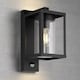 image 8 of CGC ABEL Matt Black Box Lantern Wall Light with PIR Motion Sensor