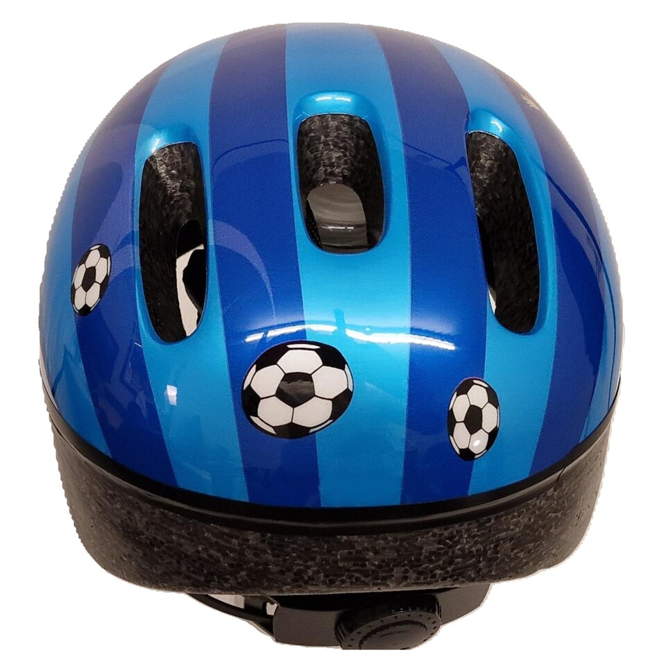 image 1 of Sport Direct Kids/Childs Boys Scooter/Bike/Bicycle Helmet S 52-57cm - Football Design | Blue