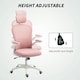 image 3 of Vinsetto Mesh Chair with Headrest, 4D Lumbar Support, Flip-up Arm, Pink | Pink | White | One Size