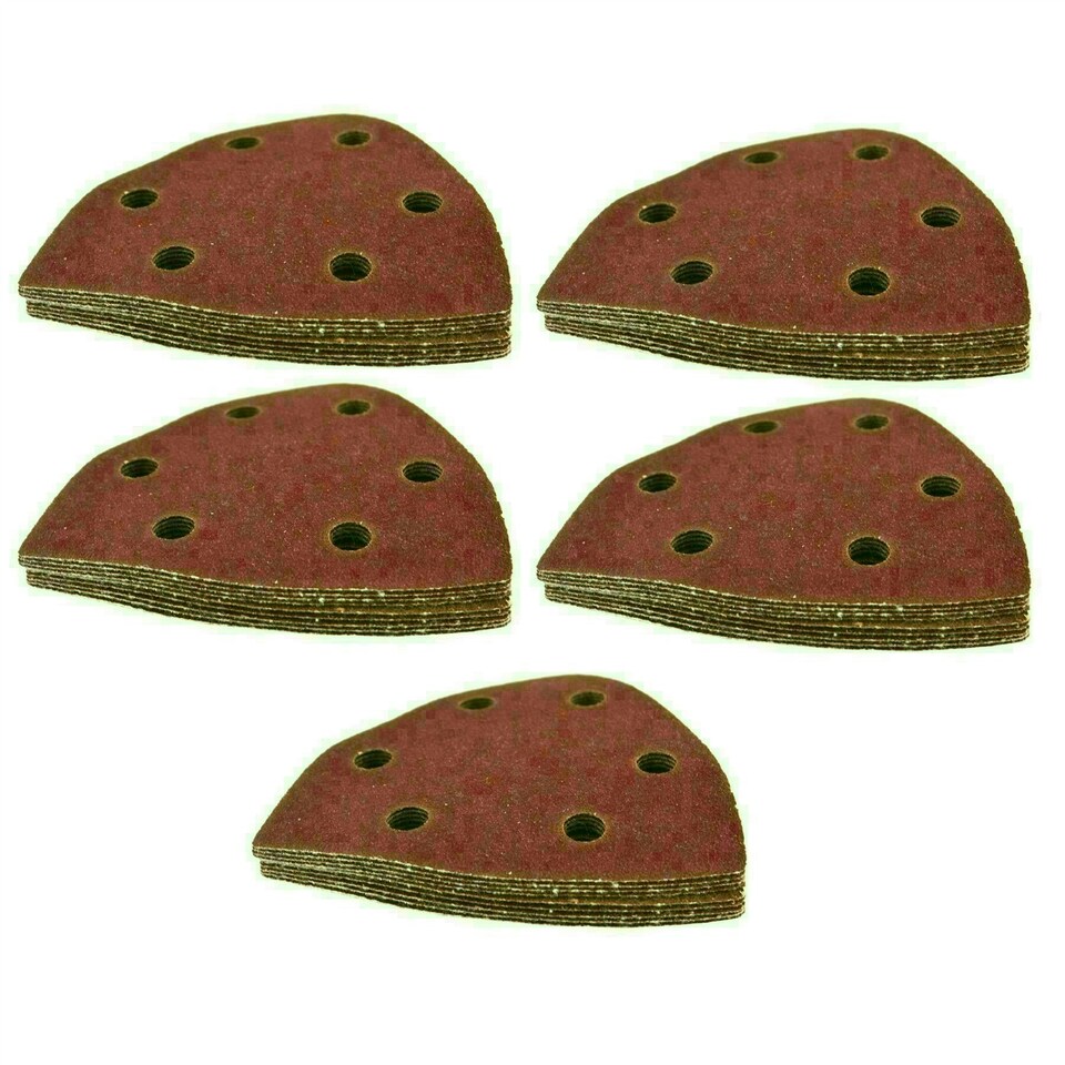 image 1 of Hook/Loop Sanding Abrasive Discs Pads 90mm Sanding Triangle 50 PK 120 Grit