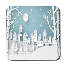 Winter snow urban countryside (coaster)