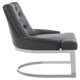 image 4 of Interiors by Premier Contemporary Black Faux Leather Dining Chair, Sleek Chrome Finish Modern Chair, Plush Armless Accent Chair Black
