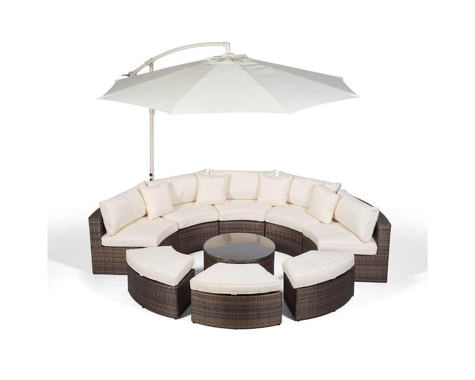 image 1 of Monaco Luxury Large Rattan Garden Sofa Set | Brown | Brown | Five Plus Seater
