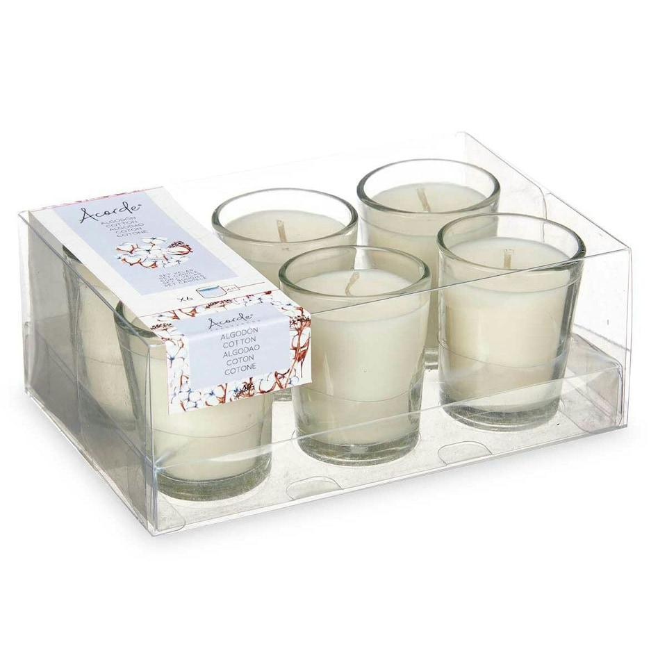 image 1 of Scented Candle Set Acorde 48-G-AR Cotton Glass (12 Units) N/A