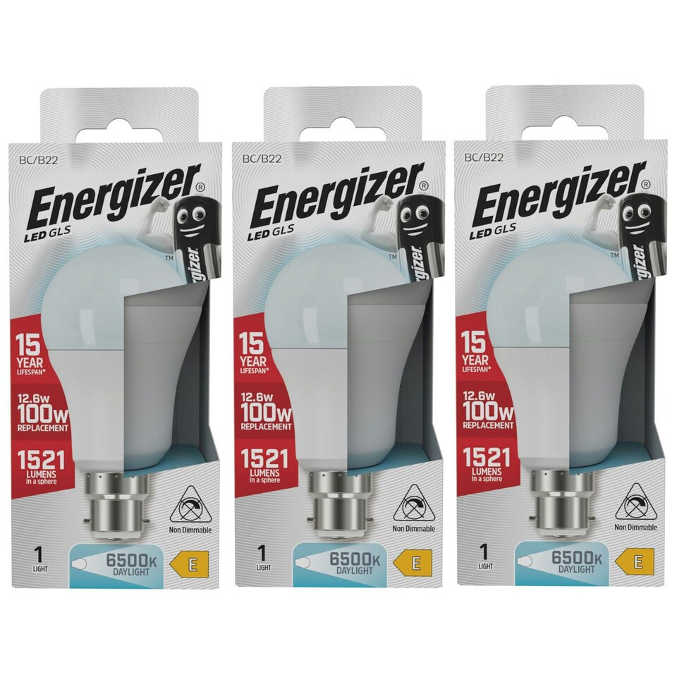 image 1 of Energizer LED GLS B22 1521lm 12.6W 6500K (Daylight) - Pack of 3