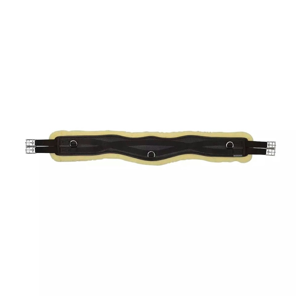 HyCOMFORT Fleece Horse Jumping Girth - Black/Natural - 40in