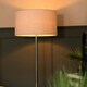 image 1 of ValueLights Modern Floor Lamp In Polished Chrome With Grey Drum Shade
