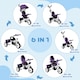image 7 of HOMCOM 6 in 1 Kids Trike, Stroller with Parent Handle, Purple
