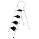 image 1 of Oypla Foldable 4 Step Ladder Stepladder Non Slip Tread Safety Steel Step White